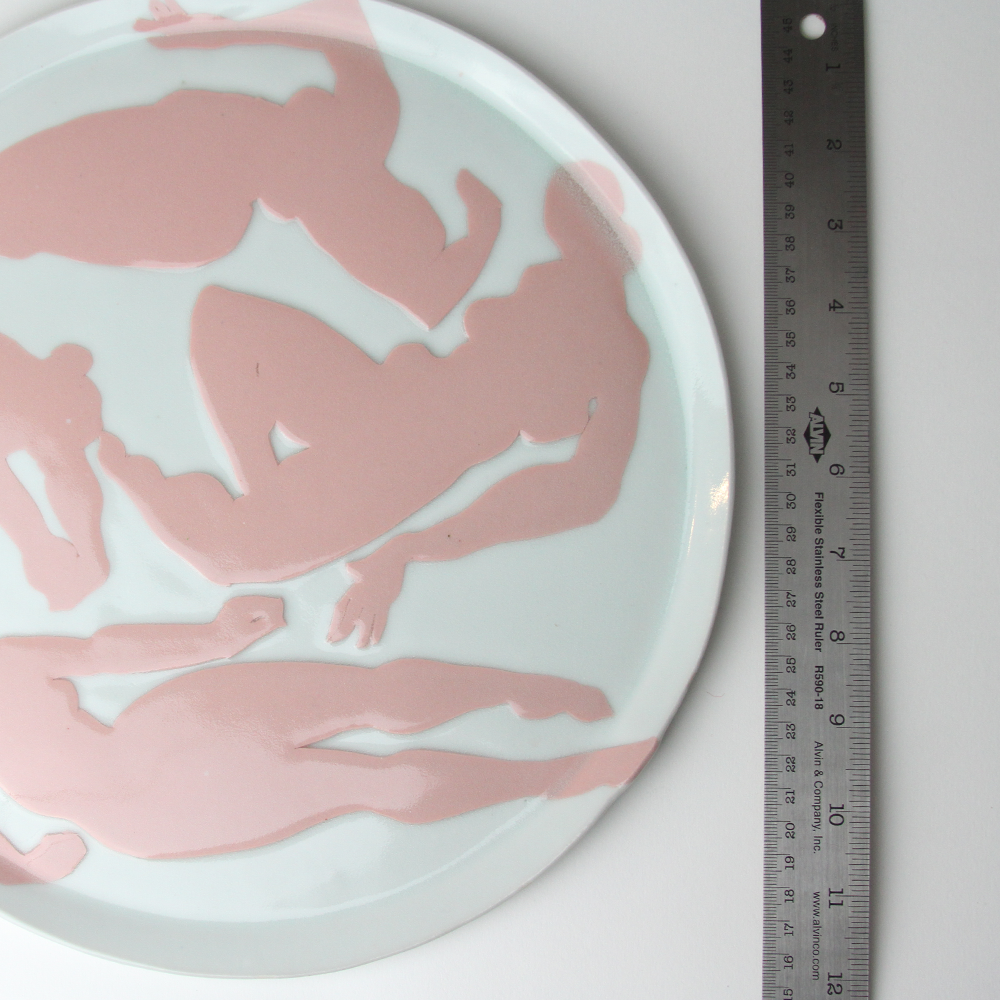 Plate - Figure Inlay Pink