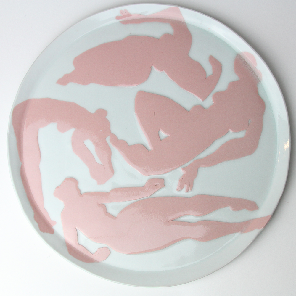 Plate - Figure Inlay Pink